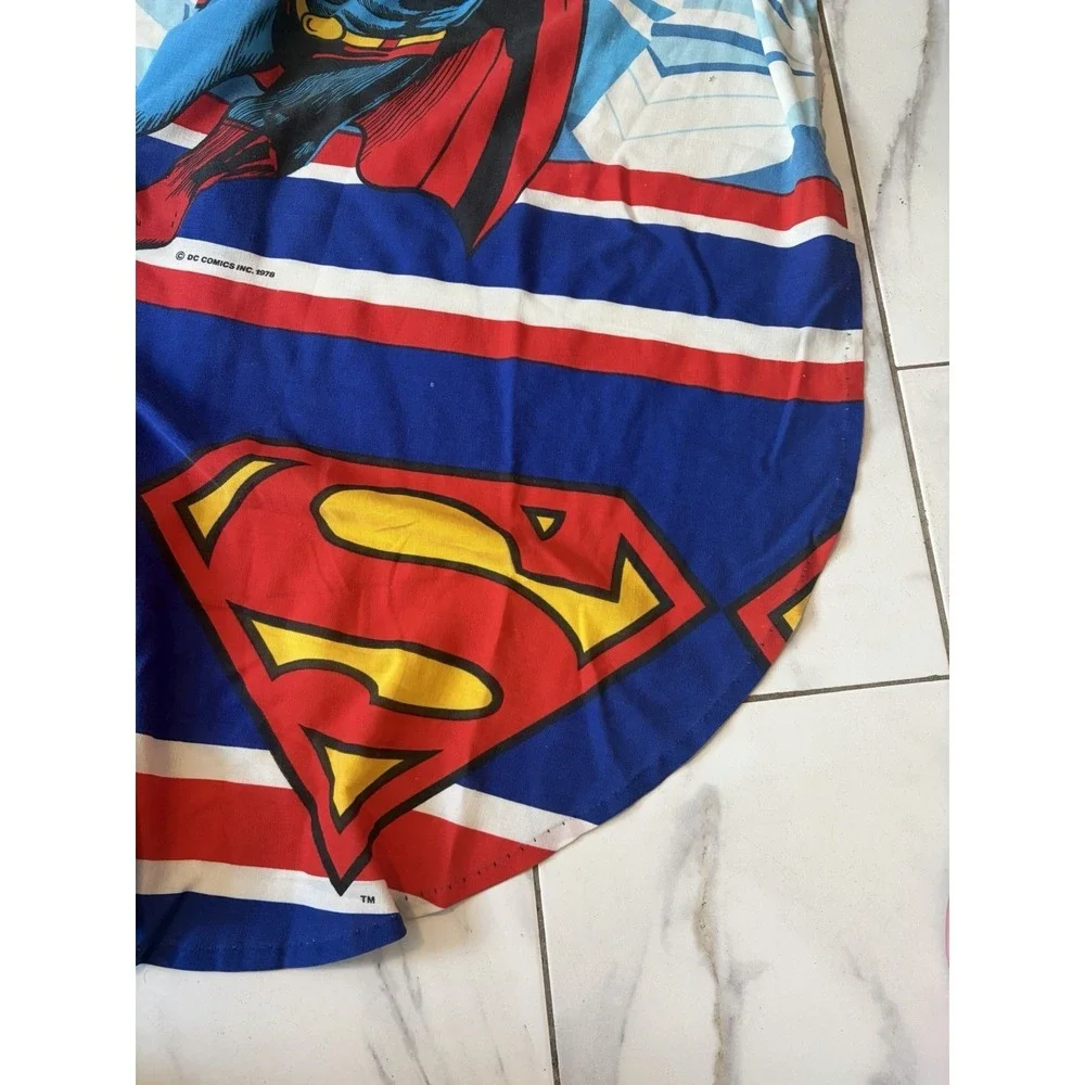 Vintage Superman DC Comics 1978 Fitted Flat Pillowcase Twin Bed Sheet Set Of 6